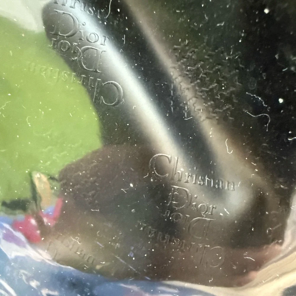 VTG 80’s Christian Dior Black Gold Polk A‎ Dot Cosmetic Bag Travel Toiletries C - Picture 7 of 8